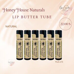 Honey House Naturals, Natural Lip Butter Tube. Pack of 6
